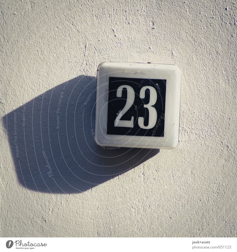 apparently twenty-three Wall (building) Plastic Signs and labeling 23 Simple Orderliness Design Center point Style Plaster Cuboid Tilt Drop shadow