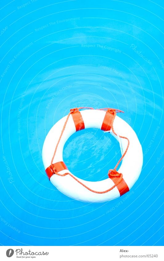 Man overboard II Water wings Life belt Rescue Swimming pool Go under Disaster Air Summer Emergency Needy Pool attendant Help Non-swimmer more Orange Blue
