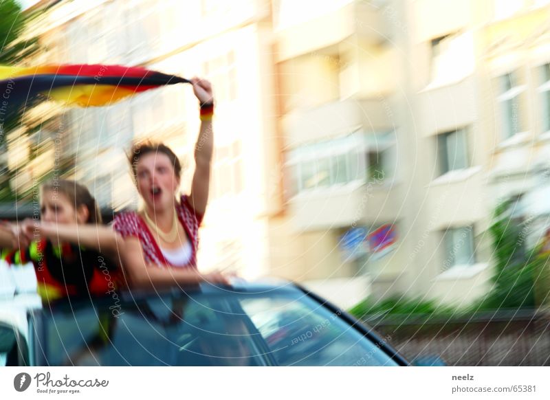 third World Cup 2006 Applause Fan Flag cheerful turbulence Germany autocorso