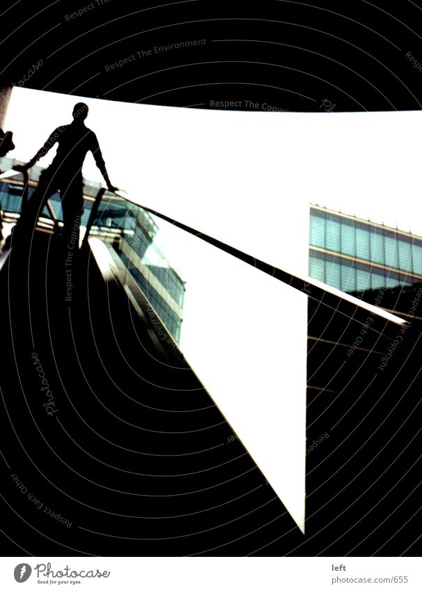 shadow man Dark Back-light Photographic technology Shadow Stairs Sony Center Berlin
