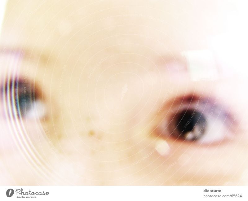 An amazing view Child Girl Brilliant Ghostly Hazy Blur Freckles Unclear Sunbeam six years Eyes view from the picture Reflection Bright Nerviness dark eyes