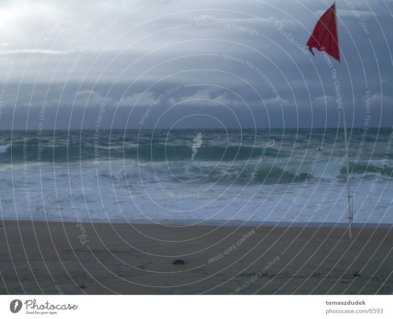 Dangerous surf Surf Beach Ocean Waves Sports Red Flag Water Sand