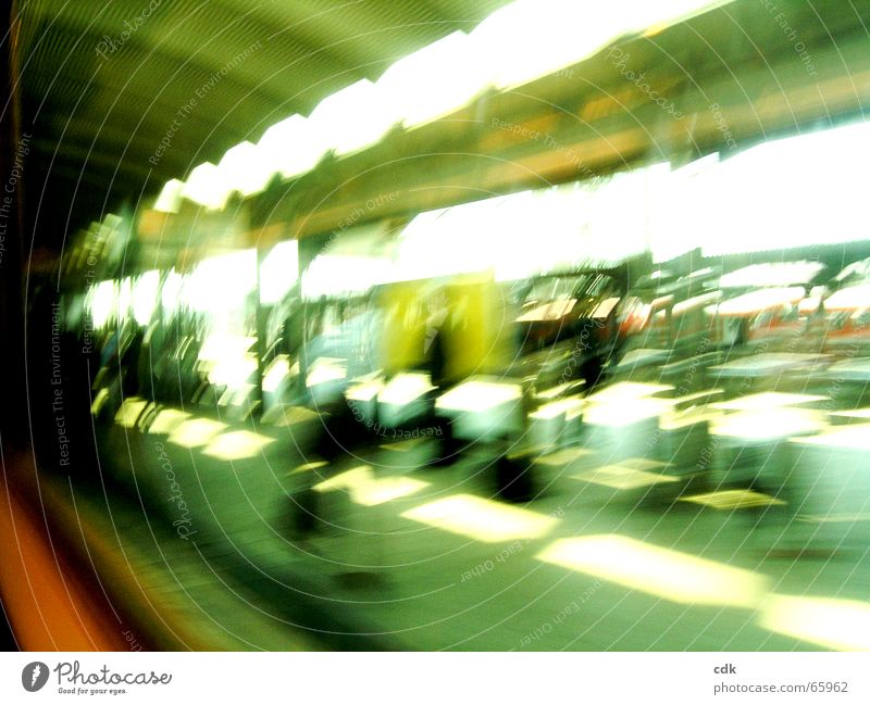 On the road by train lll Vacation & Travel Depart Come Collect Arrival Platform Station Journey through Light blurriness motion blur Speed Haste Railroad
