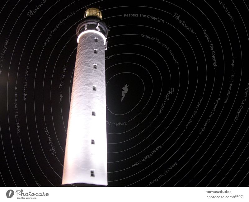 lighthouse Biarritz Lighthouse Night White Black Architecture Lamp