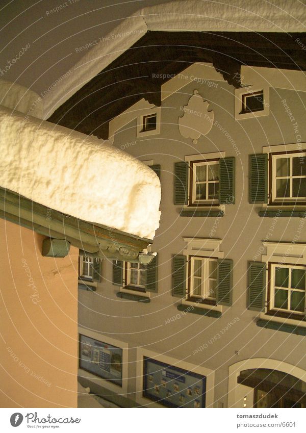 Snow in Austria Roof Night Cold House (Residential Structure) Architecture fenset