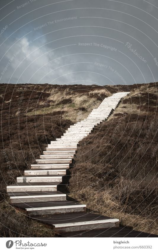 Sylt XIV Environment Nature Landscape Sky Clouds Grass Hill North Sea Ocean Dune Germany Europe Stairs Stone Blue Brown Gray Green White Colour photo