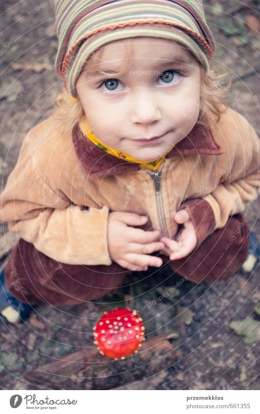 I found it Beautiful Trip Summer Child Girl Infancy 1 Human being 3 - 8 years Autumn Forest Sit Authentic Blonde Small Near Natural Cute Above Brown Red