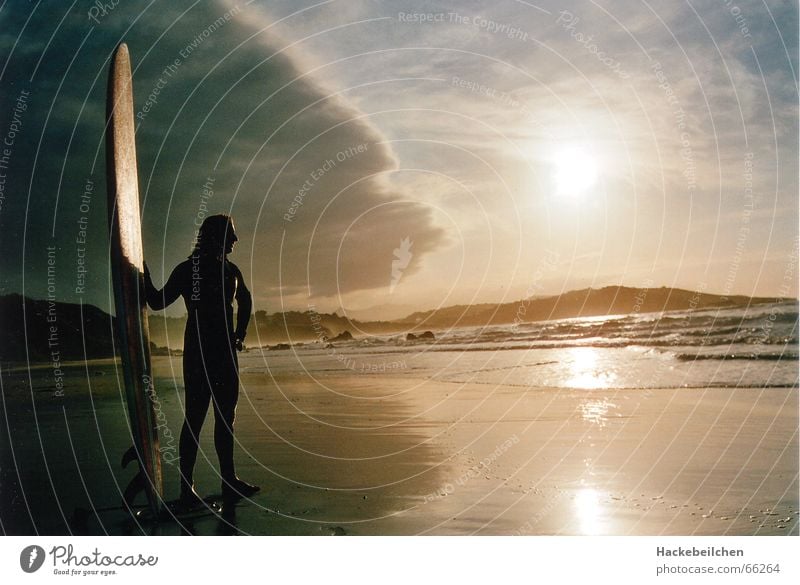 soulsearchin´ Surfing Beach Sunset Ocean Surfer Loneliness Moody Waves board Sky