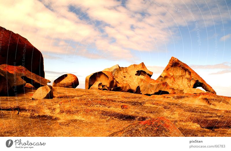 redRocks Clouds Australia Rock formation Red Kangaroo island Play of colours Stone Sky Island