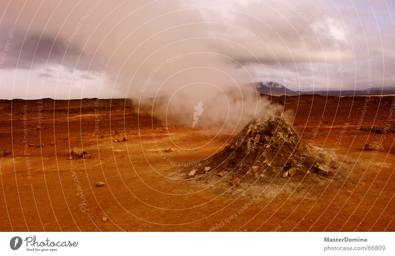 Mars Planet Red Poison Martian landscape Astronautics Moody Steam Smoke Landscape Sparse hostile to life Stone Rock Sand Universe