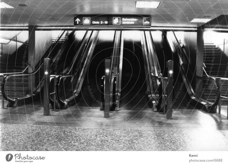 escalator Escalator Things Train station Movement Black & white photo Ghosts & Spectres  Human being
