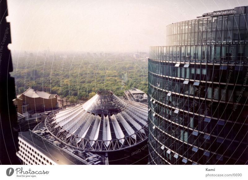 Sony Center Berlin Forest Town Potsdamer Platz Bird's-eye view High-rise Park Architecture Aerial photograph