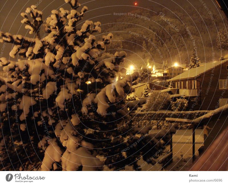 Village in winter Winter Night Snow