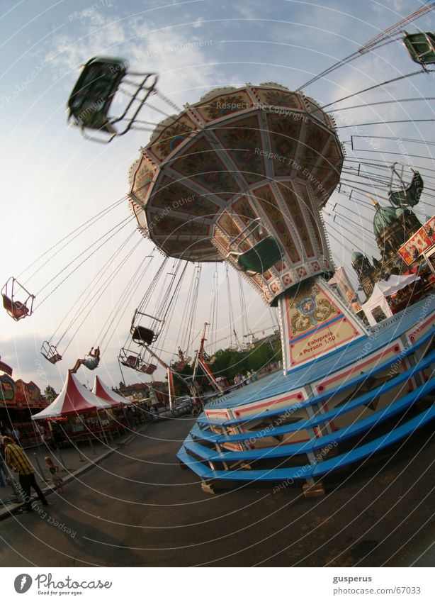 { worm two } Carousel Fairs & Carnivals Empty Fairy lights Light Clouds Vertigo Leisure and hobbies Amusement Park Crazy chain carousel dizziness Shadow Sun