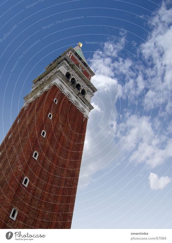 As a tourist in Venice Campanile San Marco Art camera around the neck Bell tower Tourist Attraction Sky Architecture
