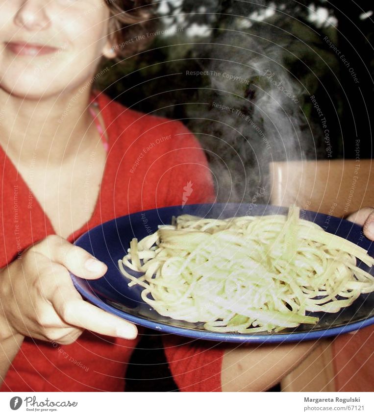 bon appetite Noodles Woman Plate Hot Lunch Nutrition Appetite Steam Eating