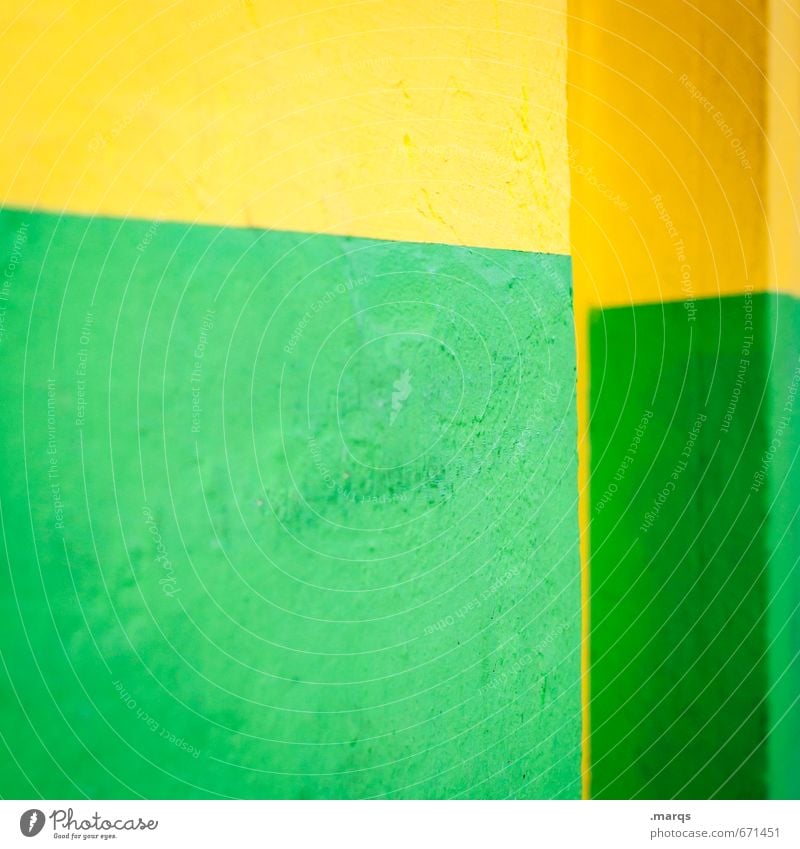 Brazil Lifestyle Elegant Style Design Wall (barrier) Wall (building) Concrete Line Cool (slang) Sharp-edged Simple Hip & trendy Yellow Green Colour Illustration