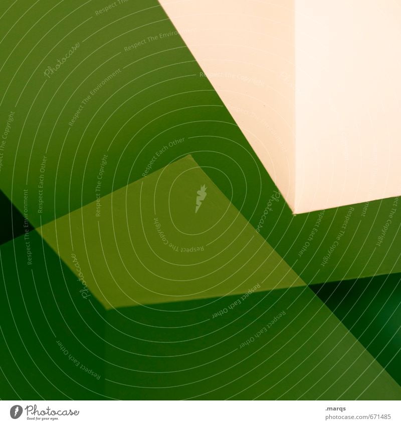 green Abstract Background picture Illustration Green Sharp-edged Interior design Design Esthetic Geometry Minimalistic Modern Style Structures and shapes