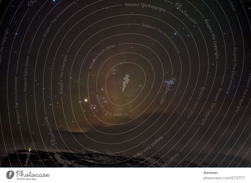 Aurora Borealis / Aurora Borealis with mountain Trip Expedition Winter Science & Research Academic studies Astronautics Night sky Stars Experience Eternity