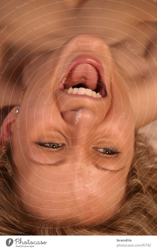 Happy Model Woman Portrait photograph Face Laughter Teeth