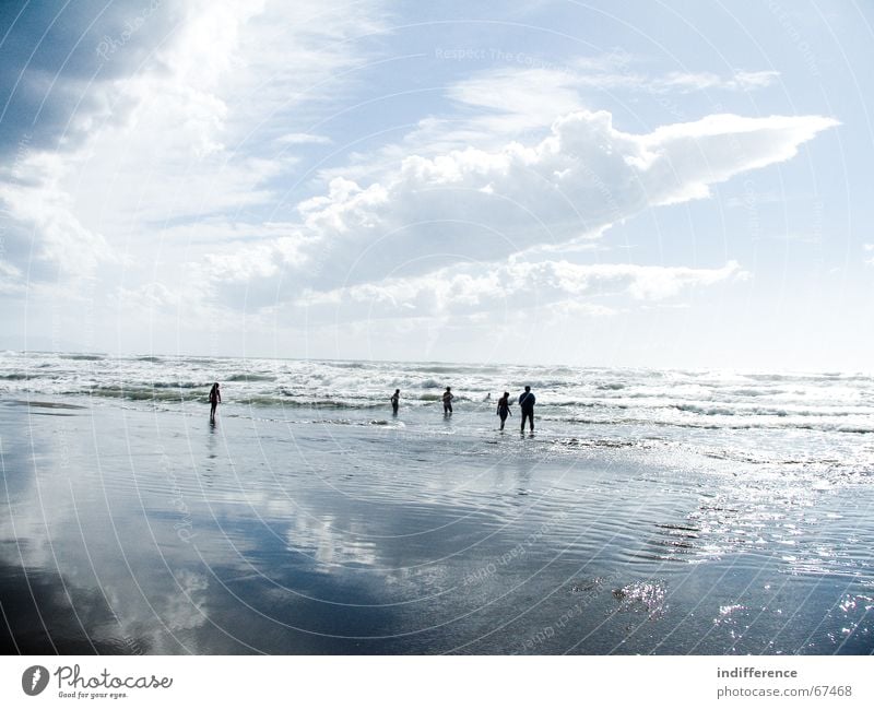 clouds and water reflection Sky Beach Human being Summer Sand wave sea tuscany