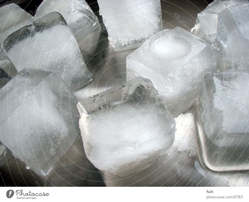 ice cubes Ice cube Cold Nutrition Water Metal Block of ice