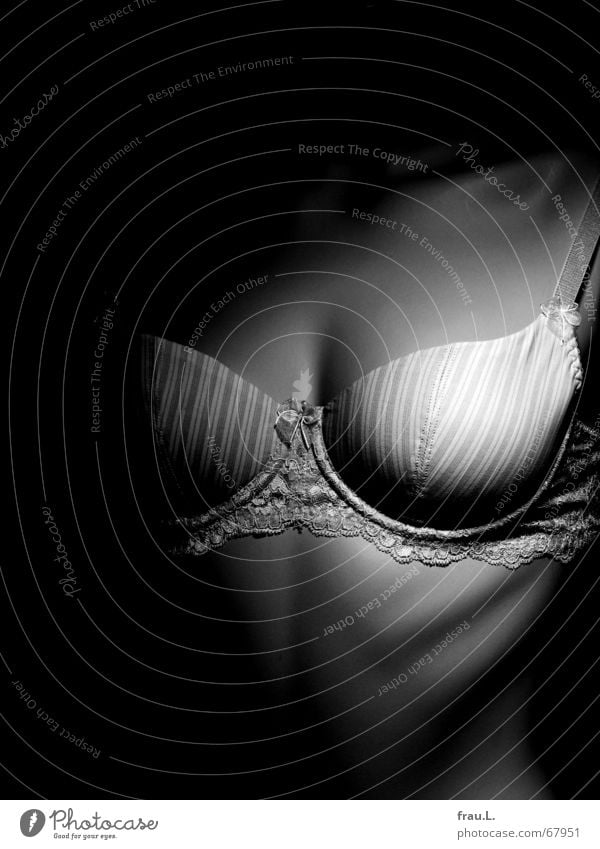 Closeup of black transparent bra on mannequin - Stock Photo