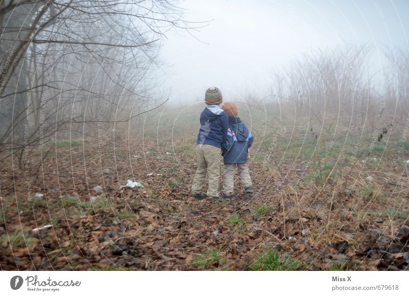 Two in the fog / Afterwards the camera was down... :-( Trip Adventure Human being Child Brothers and sisters Friendship 2 1 - 3 years Toddler 3 - 8 years