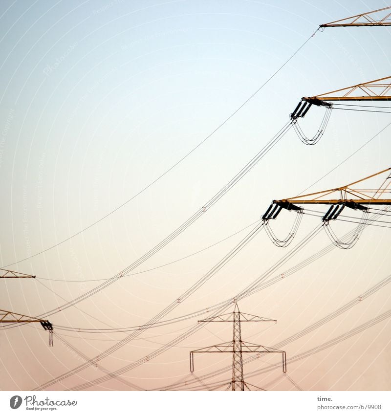 surveying Technology Advancement Future Information Technology Energy industry High voltage power line Electricity pylon Power transmission Sky Cloudless sky
