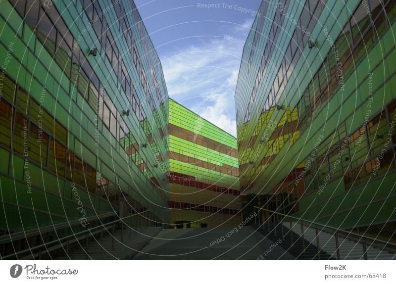 architecture almere Almere Facade Prismatic colors Building Vanishing point Perspective Modern Architecture