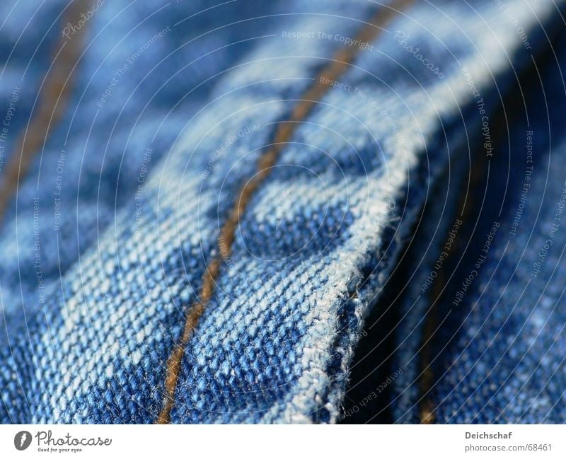 jeans Pants Cloth Stitching Jeans Blue Macro (Extreme close-up) more troubled