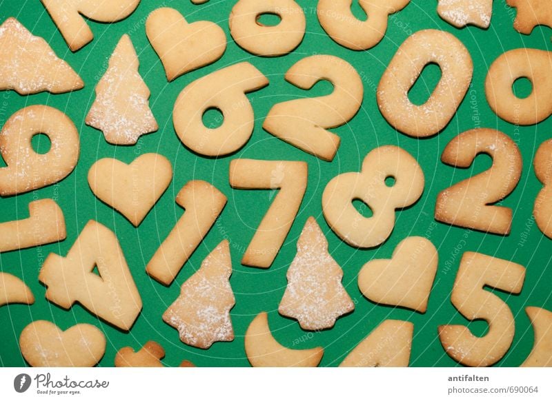 Cookienolling Food Dough Baked goods Cake Dessert Christmas biscuit Nutrition Eating To have a coffee Decoration Characters Digits and numbers Heart