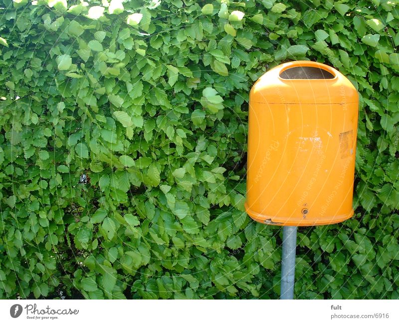 dustbin Trash container Leaf Green Things Orange