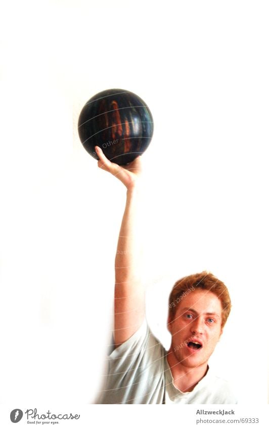 The Bowler (1) Bowling Bowling ball Man Success Applause Red-haired Freckles bowler bowlingball Bright background monster swing winning pose litter farm Joy