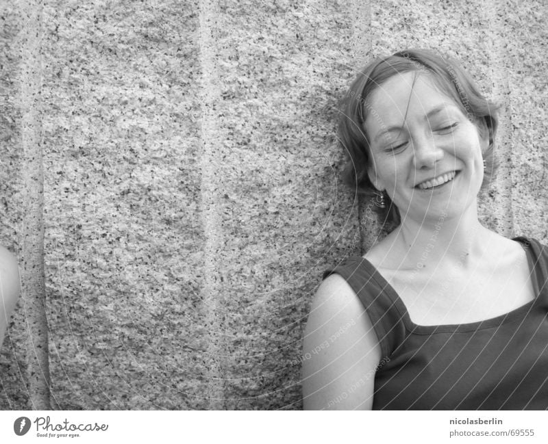 why not? Woman Black White Trust Portrait photograph Laughter Joy Happy Life Funny Freedom