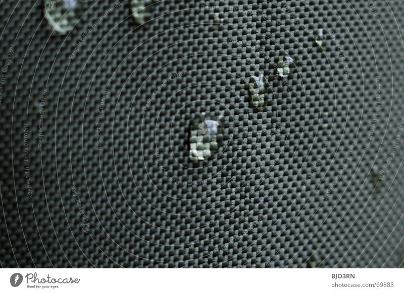 drops on canvas #01 Cloth Drape Graphic Pictorial space Macro (Extreme close-up) Across Format Landscape format Product Rain Damp Green Dark green fabric gauze