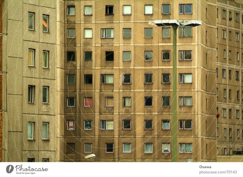 Berlin bear Facade Window Concrete Prefab construction Flat (apartment) Lantern Slum area Alexanderplatz Architecture