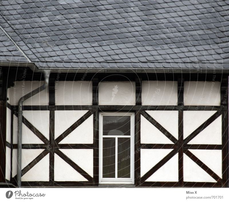 xox Flat (apartment) House (Residential Structure) Building Architecture Facade Window Roof Old Half-timbered facade Half-timbered house Colour photo