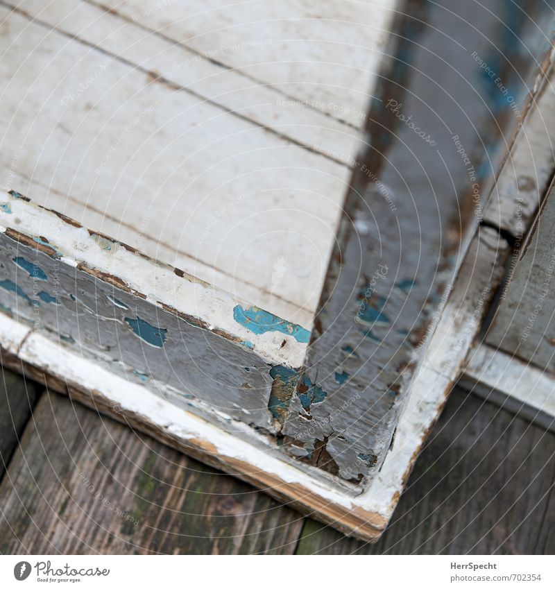 Wood | Furniture Living or residing Flat (apartment) Chair Table Old Retro White Thrifty Transience Stool wooden furniture Dye Flake off Antique Patina