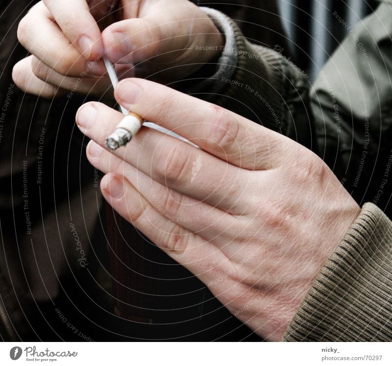 coffee and cigarettes Hand Fingers Cigarette Break Man Smoking Men`s hand Filter-tipped cigarette Unhealthy Harmful to health Health hazard Addictive behavior