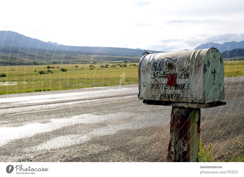 Write me a letter Mailbox Americas Loneliness Rust Old USA Mountain Street Card