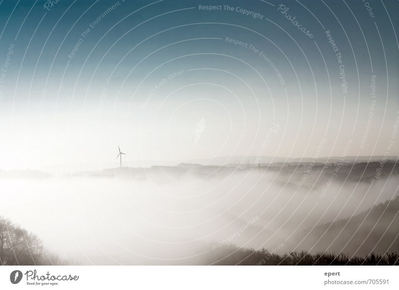 View from Caradhras Wind energy plant Nature Landscape Sky Weather Fog Tree Forest Hill Mountain Esthetic Infinity Soft Calm Moody Environment Far-off places