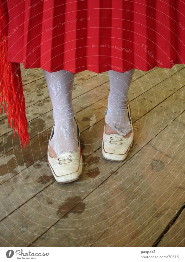 yes, but... Pleated skirt Stockings Footwear Red White Woman Girl Hallway Detail Feet Funny