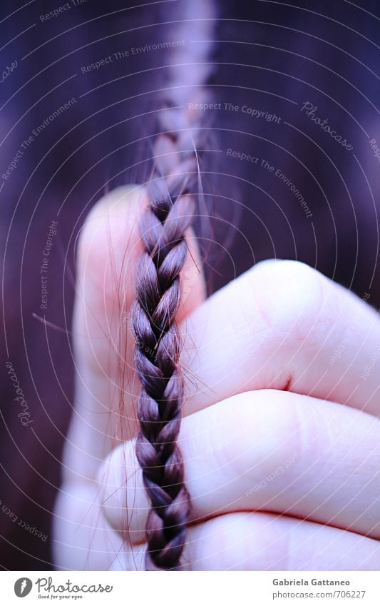 plaits Fingers Thin Feminine Violet Glittering Braids Cable pattern Hair and hairstyles Colour photo
