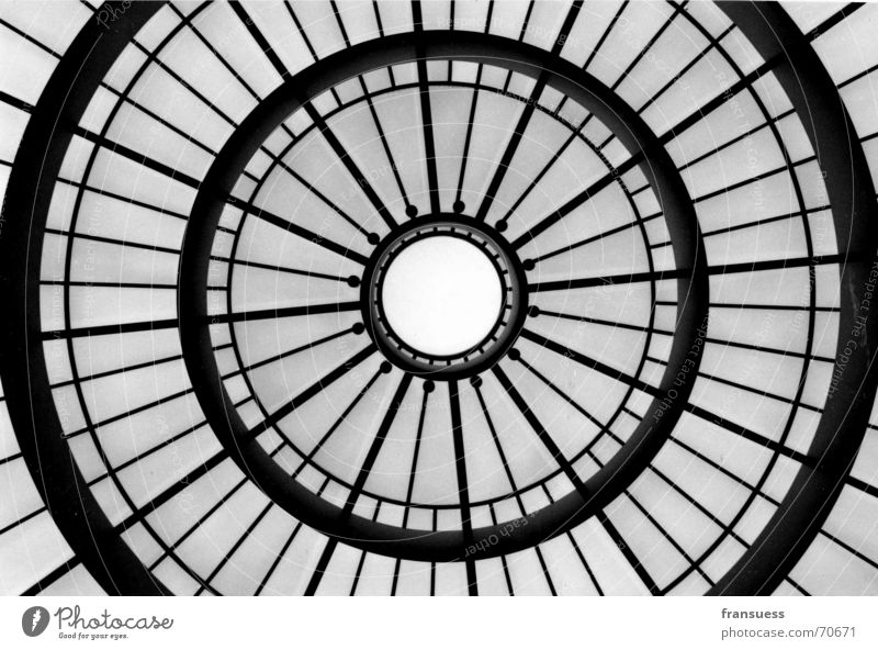 cupola Domed roof Roof Munich Exhibition Art Picture gallery Pinakothek of Modern Art Glass Black & white photo Museum Structures and shapes