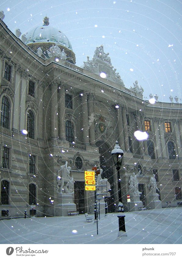 Vienna Winter Austria Flash photo Twilight Cold Architecture Snow Morning