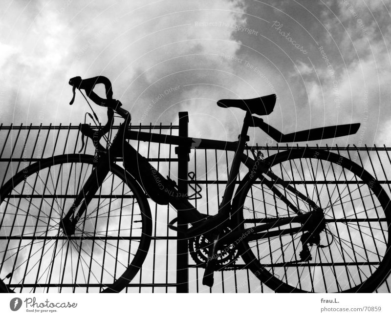 bicycle thieves Safety (feeling of) Thief Purloin Associated Racing cycle Bicycle Parking Fence Rescue Clouds Theft Things Transport appended bicycle lock Sky