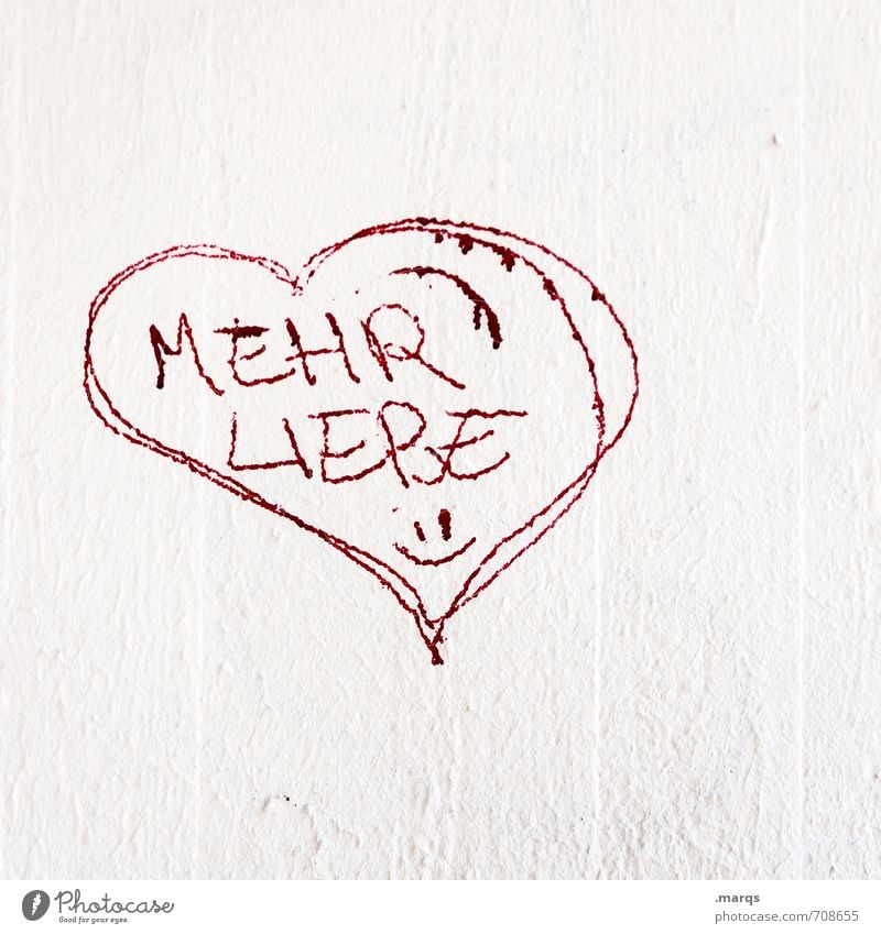 herz.haft | More Lifestyle Elegant Style Subculture Wall (barrier) Wall (building) Sign Characters Heart Simple Uniqueness Red White Emotions Happy Sympathy