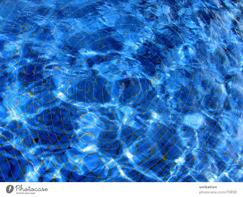 wet and refreshing Swimming pool Paddling pool Water reflection Curls Pattern Vacation & Travel Summer Wet Basin ruffle Blue Refreshment