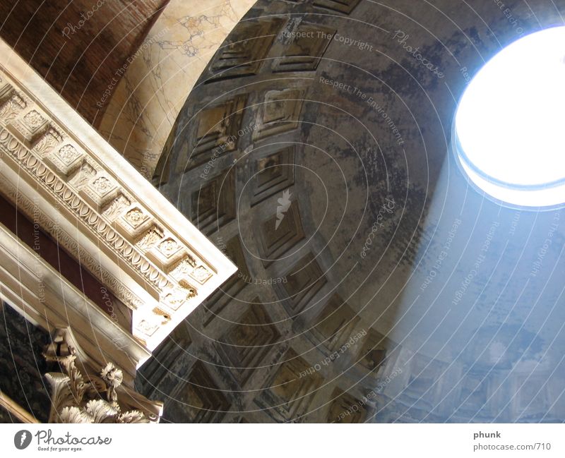pantheon Rome Italy Light Cornice Architecture Shadow eternal city Pantheon Shaft of light Vault Domed roof